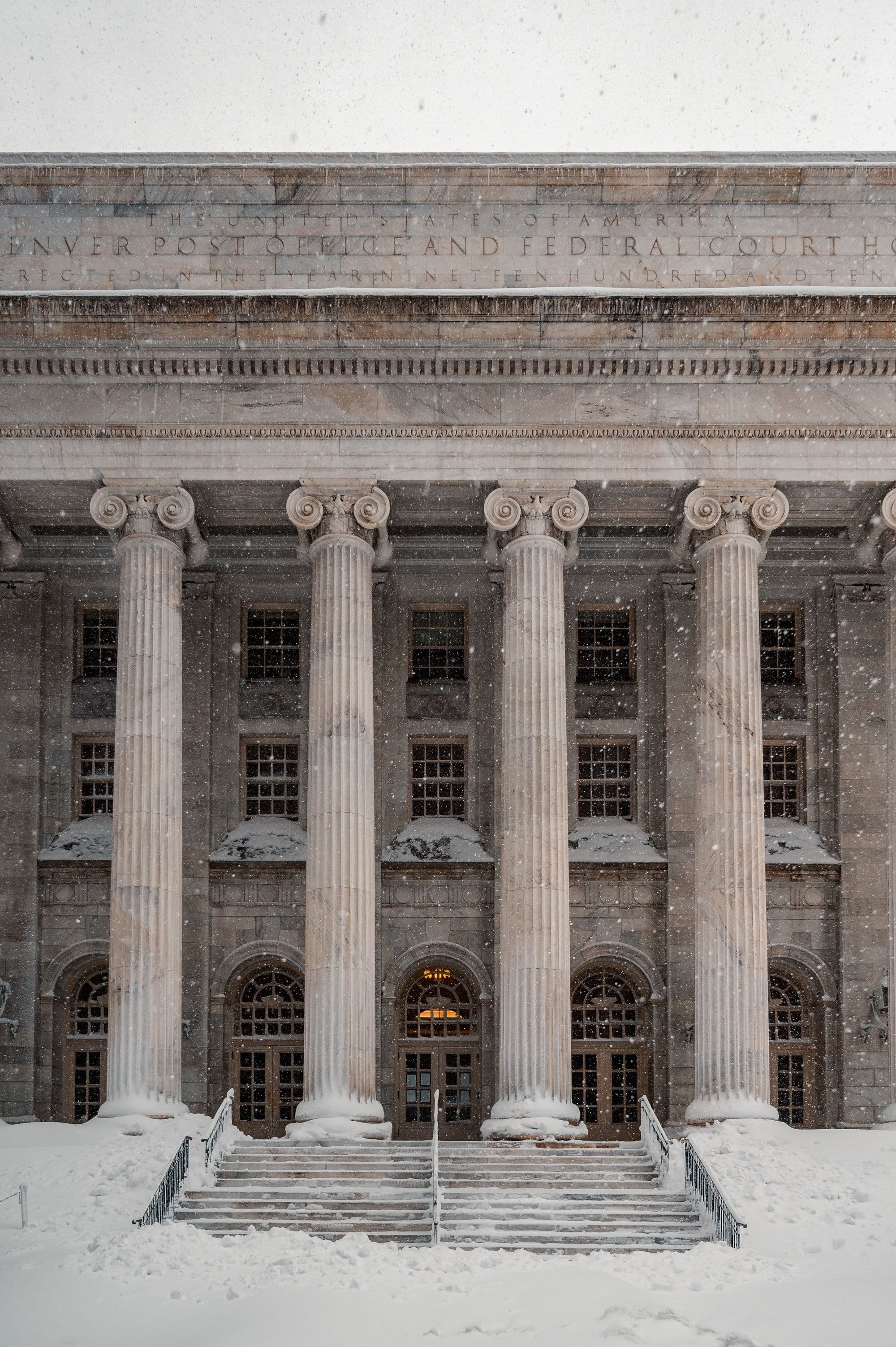 Columns of a grand courthouse